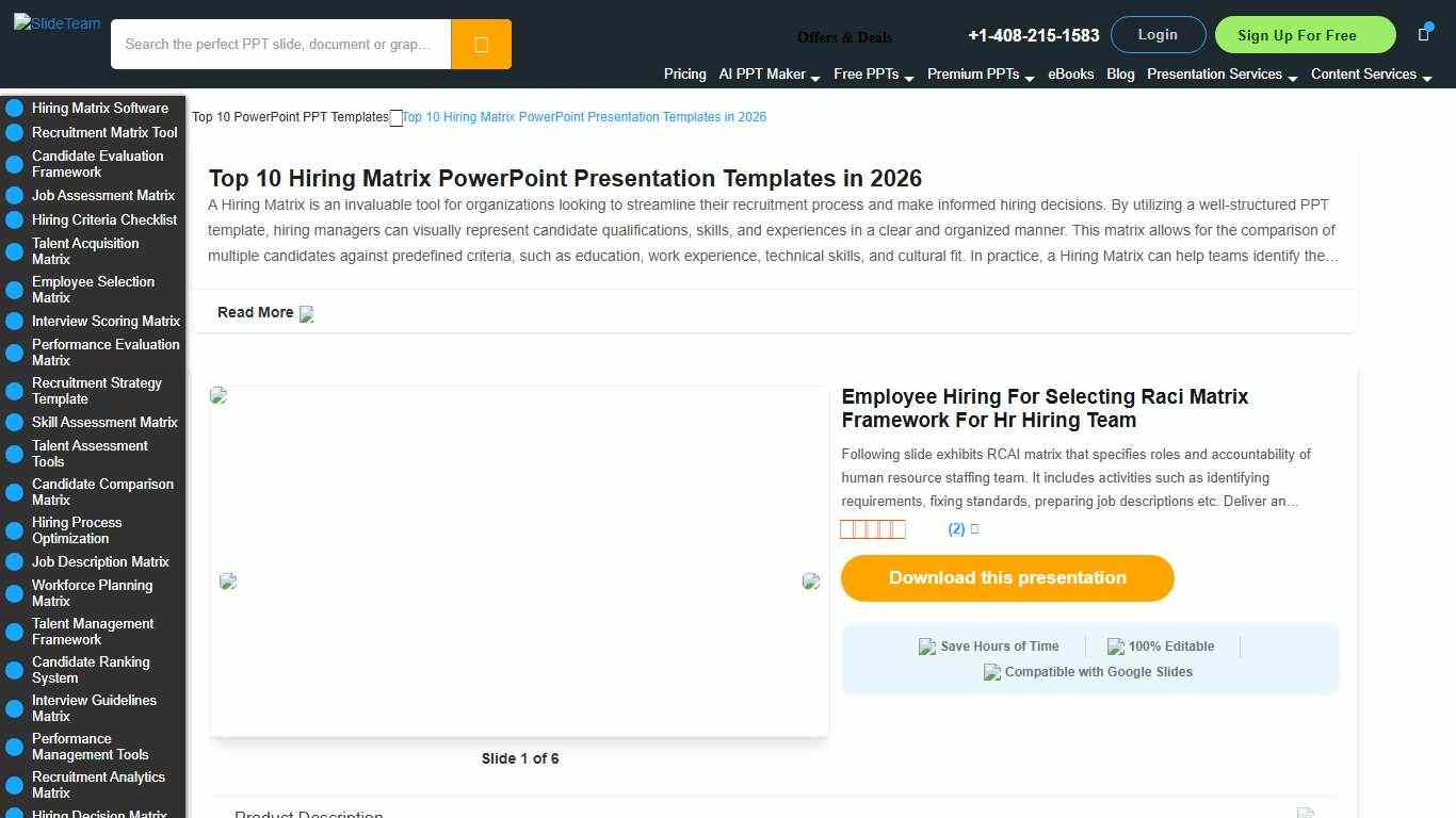 Top 10 Hiring Matrix PowerPoint Presentation Templates in 2026