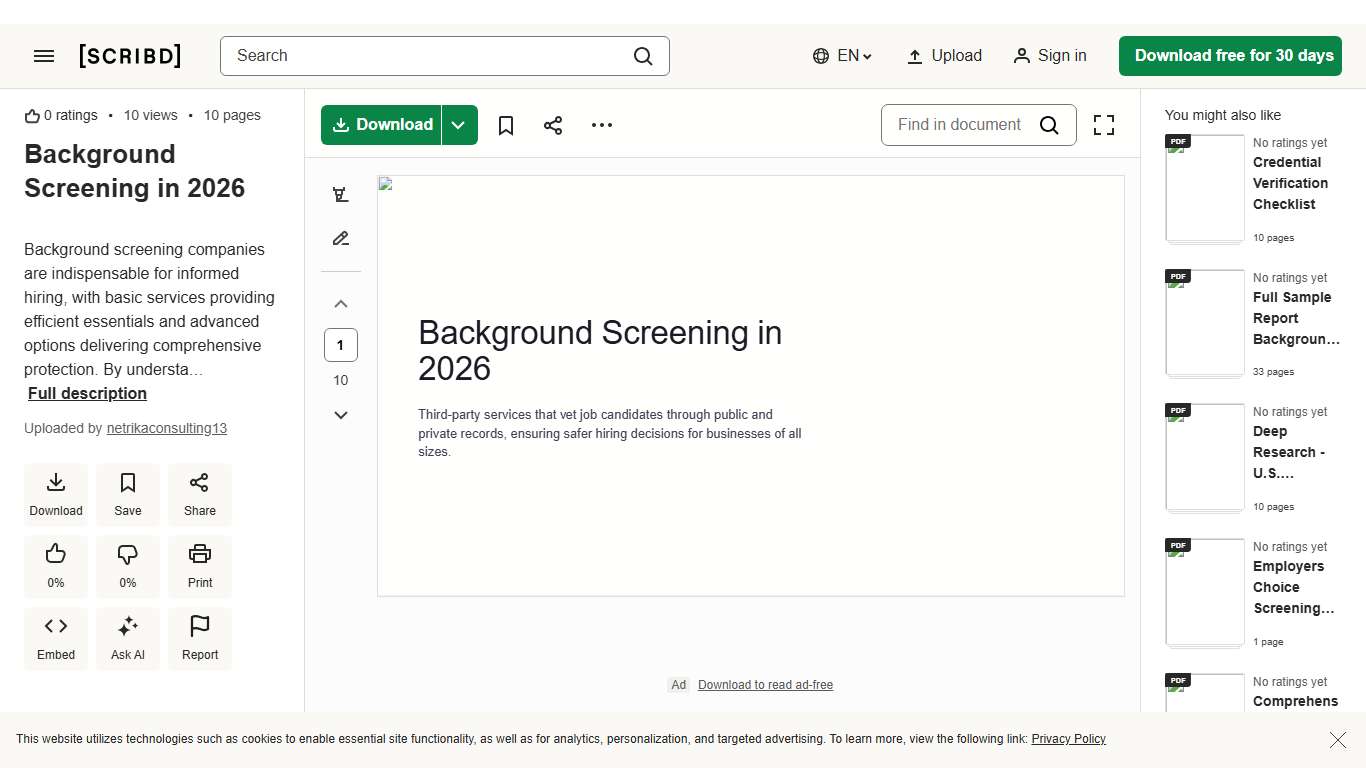 Background Screening in 2026 | PDF | Criminal Record | Regulatory Compliance